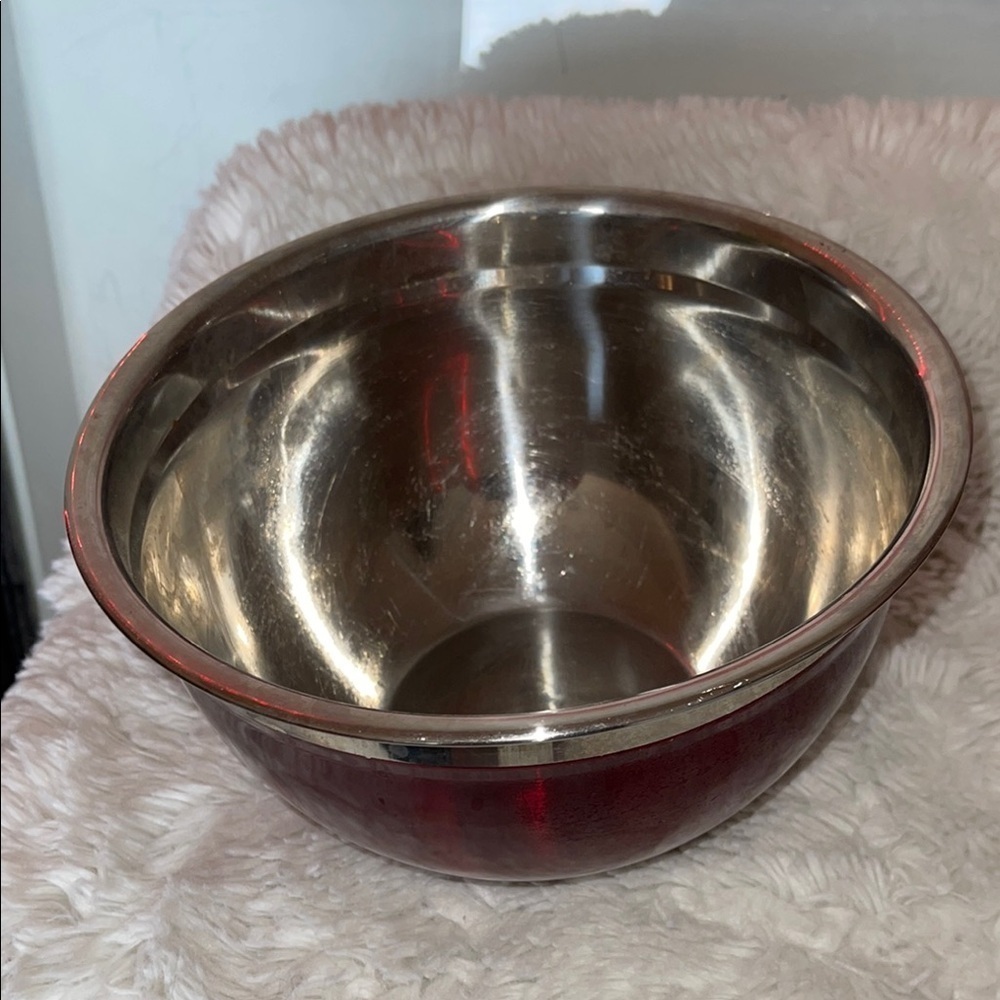 Stainless Steel Mixing Bowl with Red Exterior